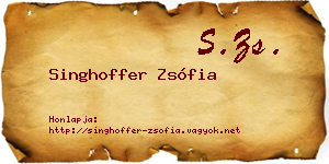 Singhoffer Zsófia névjegykártya