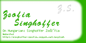 zsofia singhoffer business card